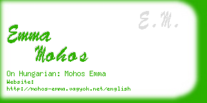 emma mohos business card